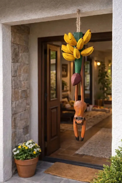 Decoração Cacho De Banana De Madeira