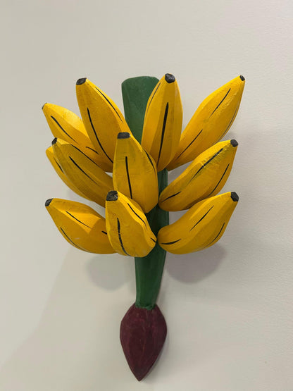 Decoração Cacho De Banana De Madeira