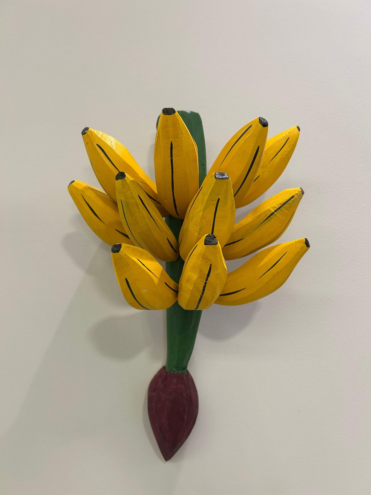 Decoração Cacho De Banana De Madeira