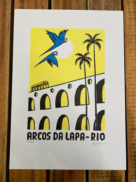 Xilogravura Arcos da Lapa RIO